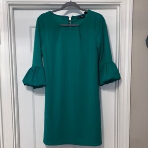 Nina Leonard  Emerald Bubble Sleeve Dress